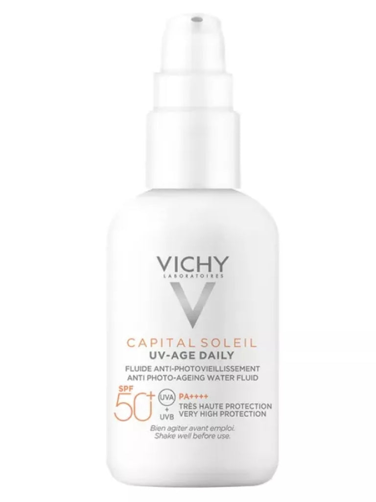 Vichy Capital Soleil Uv-Age Daily SPF50+ Water Fluid Antifotoaging 40ml Invisible